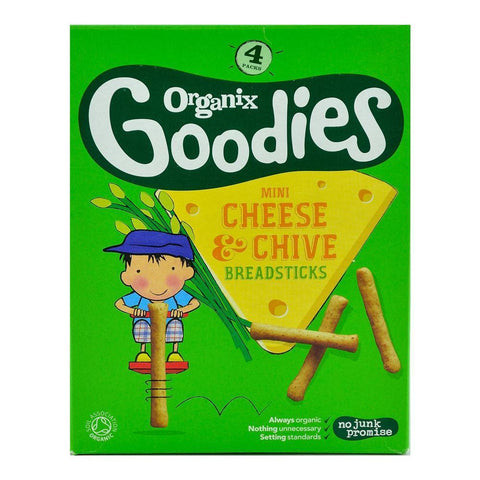 Mini Stixuri Organix Goodies cu Cascaval si Arpagic, de la 12 luni, bio, 4x20 g