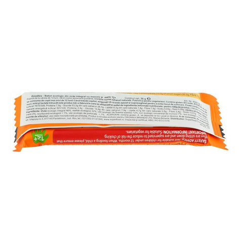 Baton Organix Goodies din Cereale cu Morcov si Mere, de la 12 luni, bio, 30 g
