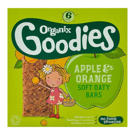 Batoane Organix Goodies din cereale cu Mere si Portocale, de la 12 luni, bio, 6x30 g