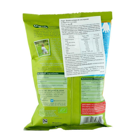 Rondele Organix Finger din Orez expandat cu Mere, de la 7 luni, 50 g