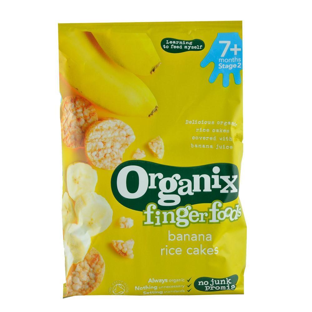 Rondele Organix Finger din Orez expandat cu Banane, de la 7 luni, bio, 50 g