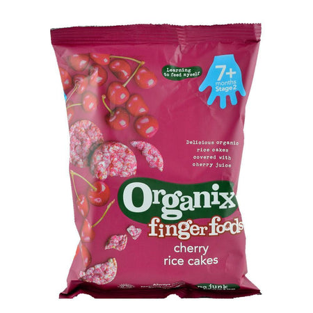 Rondele Organix Finger din Orez expandat cu Cirese, de la 7 luni, bio, 50 g