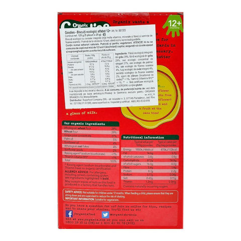 Biscuiti Organix Goodies Alfabet, de la 12 luni, bio, 5x25 g