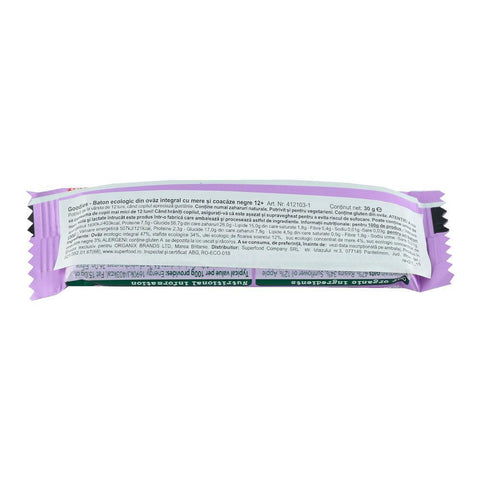 Baton Organix Goodies din Cereale cu Mere si Coacaze, de la 12 luni, bio, 30 g