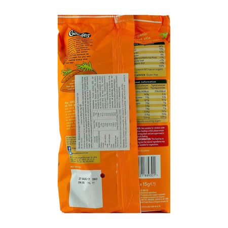 Snack Organix Finger Stixuri din Porumb expandat cu Morcovi, de la 12 luni, bio, 4x15 g