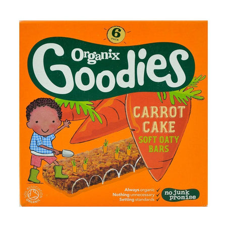 Batoane Organix Goodies din Cereale cu Morcov si Mere, de la 12 luni, bio, 6x30 g
