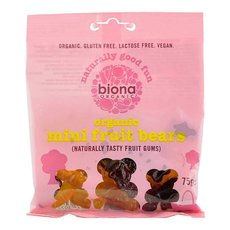 Jeleuri Mini-Ursuleti cu fructe fara gluten Biona, bio, 75 g