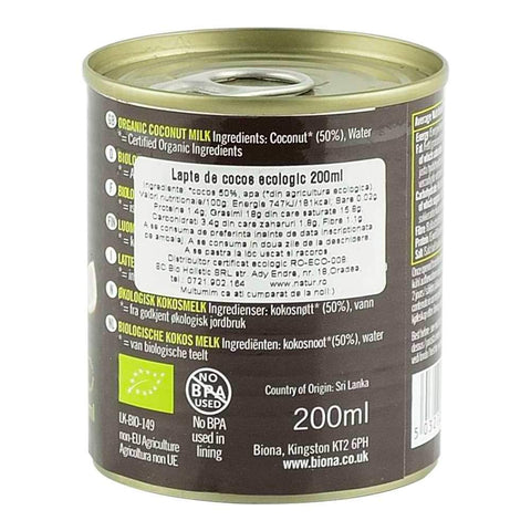 Lapte de cocos Biona, bio, 200 ml