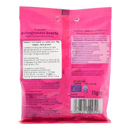 Jeleuri Inimioare cu rodie fara gluten Biona, bio, 75 g
