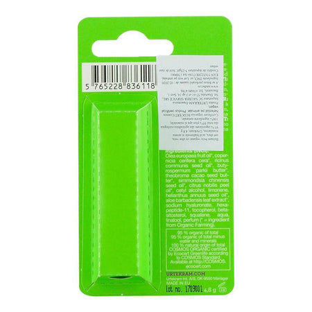 Balsam de buze cu Aloe Vera, Unt de Shea, Acid Hialuronic si aroma de Mandarina Urtekram, bio, 4.8 g