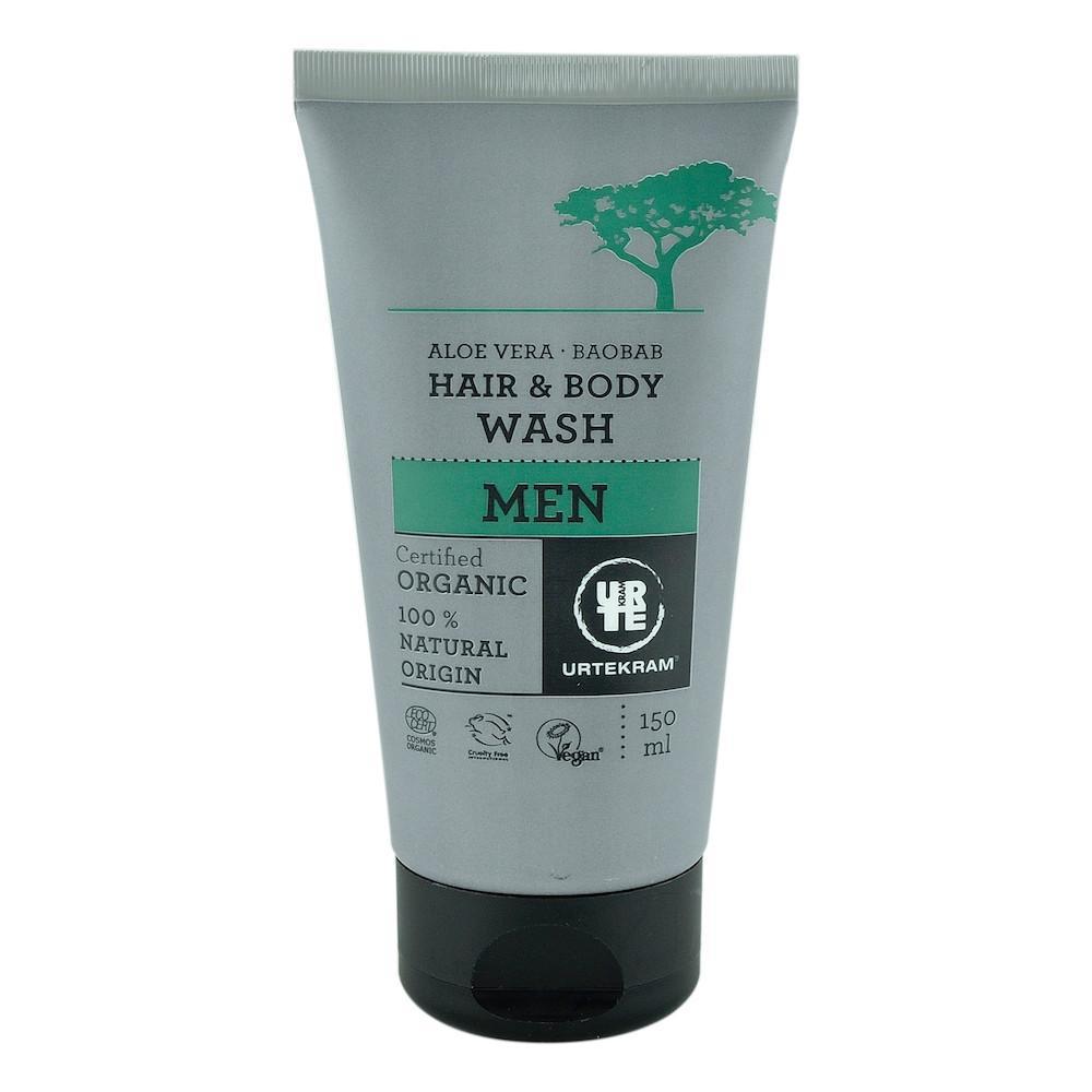 Gel dus si  sampon Aloe Baobab pentru barbati, Urtekram, bio, 150 ml