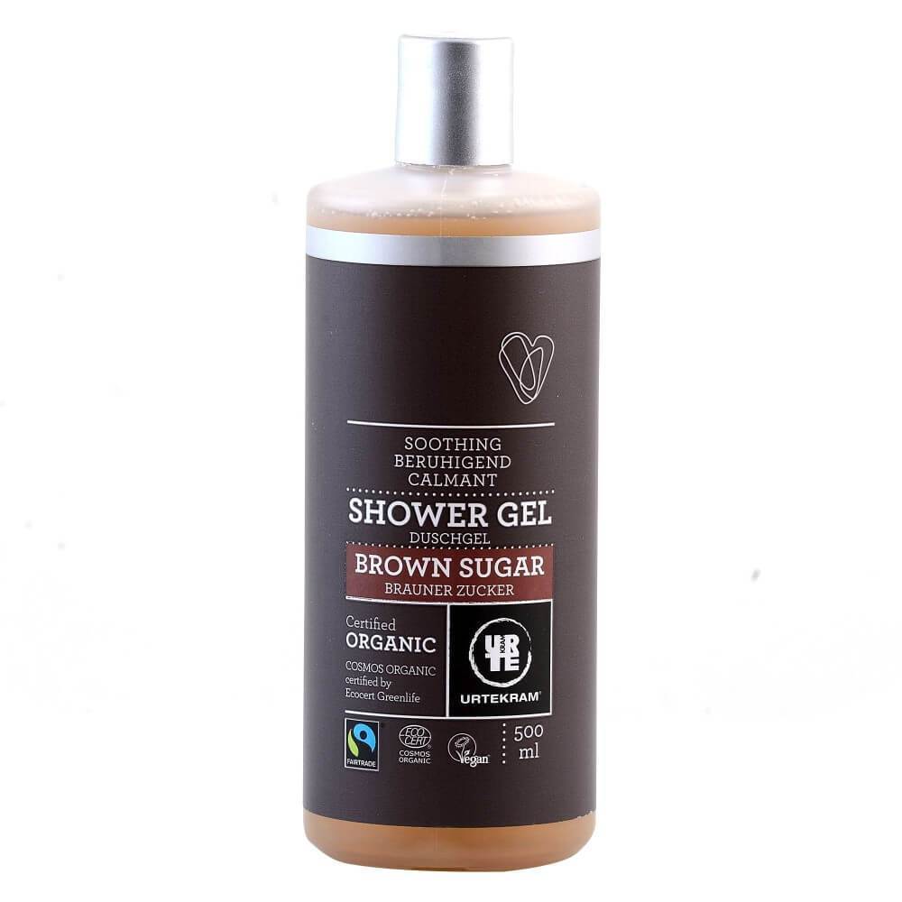 Gel de dus calmant cu zahar brun Urtekram Brown Sugar, bio, 500 ml