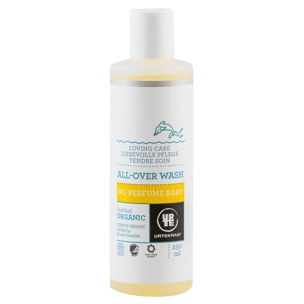 Gel de dus antialergenic pentru bebelusi Urtekram, fara parfum, bio, 250 ml