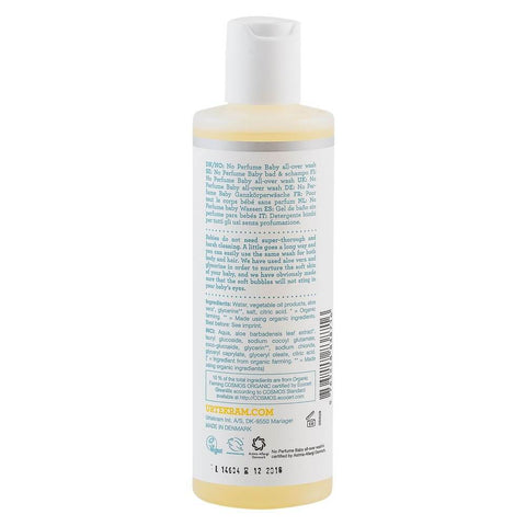 Gel de dus antialergenic pentru bebelusi Urtekram, fara parfum, bio, 250 ml
