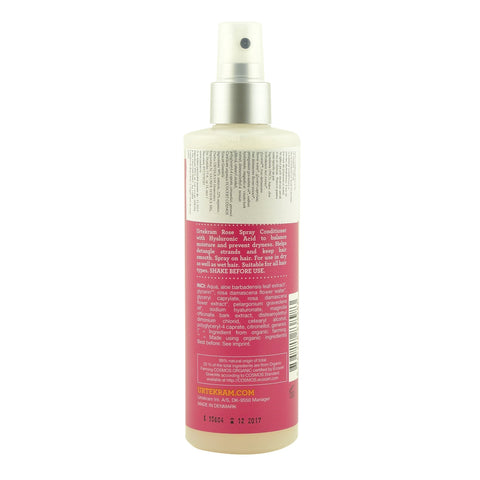 Spray balsam pentru par cu trandafir Urtekram Rose, bio, 250 ml
