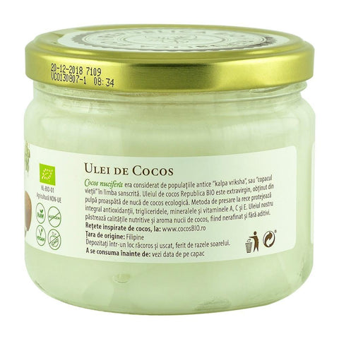 Ulei de cocos Republica BIO 280 ml, extravirgin, presat la rece, bio