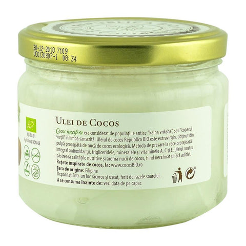 Ulei de cocos Republica BIO 280 ml, extravirgin, presat la rece, bio