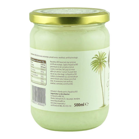 Ulei de cocos Republica BIO 500 ml, extravirgin, presat la rece, bio
