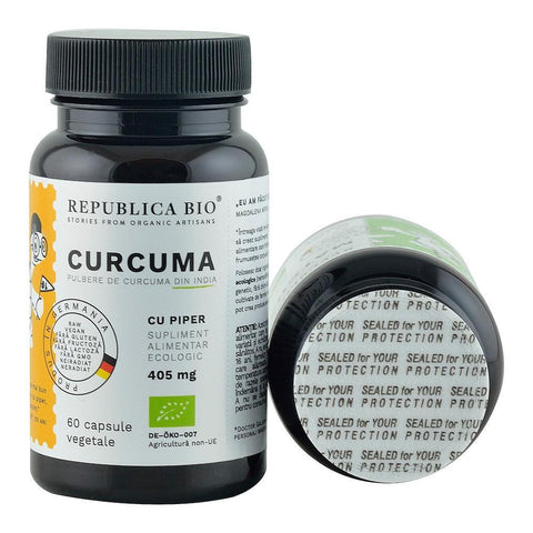 Curcuma Ecologica (Turmeric) din India (405 mg) Republica BIO, 60 capsule (30 g)
