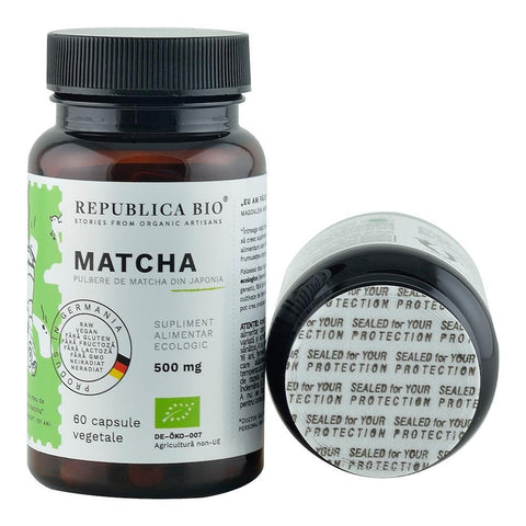 Matcha Ecologic din Japonia (500 mg) Republica BIO, 60 capsule (35 g)