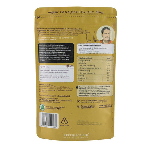 Scortisoara de Ceylon, pulbere ecologica pura Republica BIO, 100 g