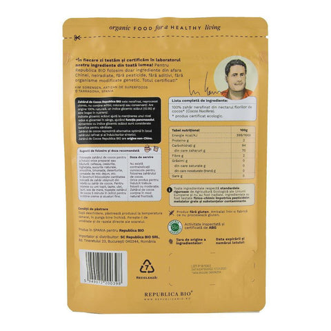 Zahar din nectar de cocos ecologic pur Republica BIO, 200 g