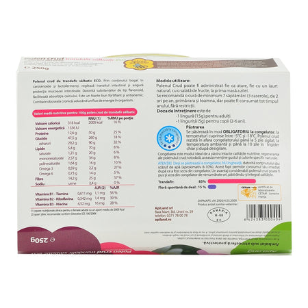 Polen Crud Apiland de Trandafir Salbatic, bio, 250 g
