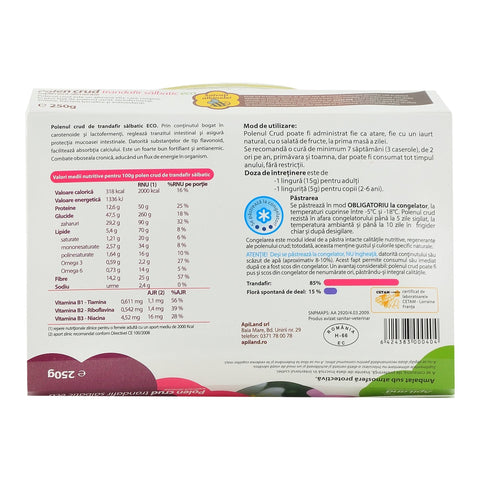 Polen Crud Apiland de Trandafir Salbatic, bio, 250 g