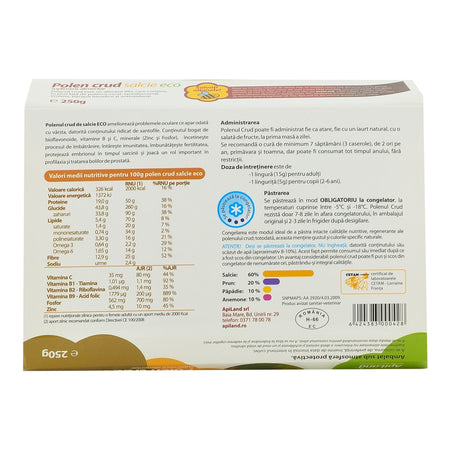 Polen Crud Apiland de Salcie, bio, 250 g