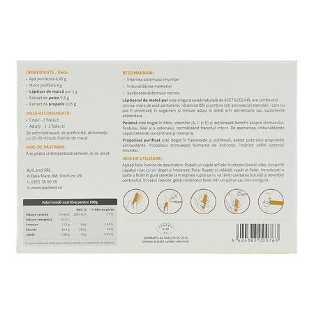 Tonicul Apicultorului Apiland, 20 fiole x 10 ml, natural