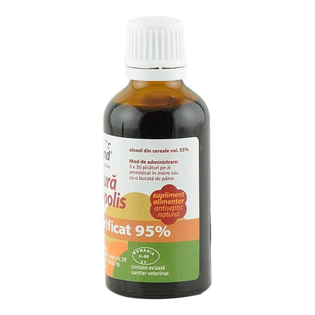 Tinctura de Propolis purificat 95% Apiland, 50 ml, naturala
