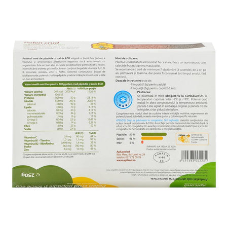 Polen Crud Apiland de Papadie si Salcie, bio, 250 g