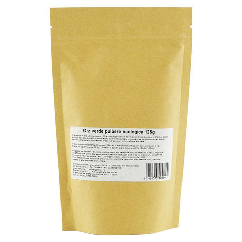 Pulbere de Orz Verde, raw, origine europeana, bio, 125 g