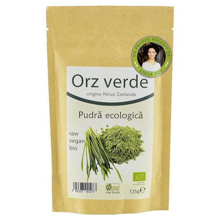 Pulbere de Orz Verde, raw, origine Noua Zeelanda, bio, 125 g