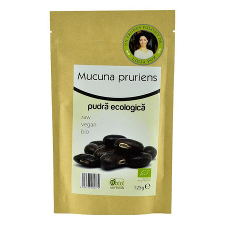 Pulbere raw de Mucuna Pruriens, Obio, bio, 125 g