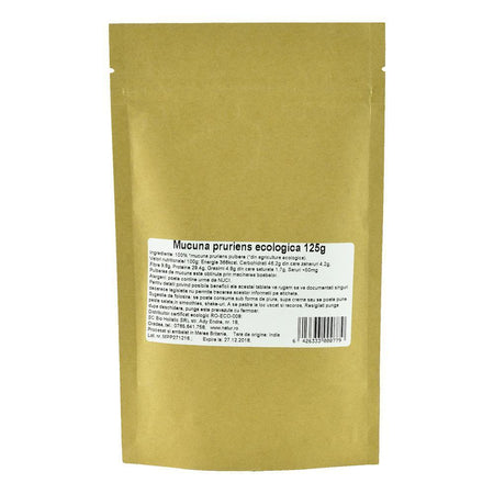 Pulbere raw de Mucuna Pruriens, Obio, bio, 125 g