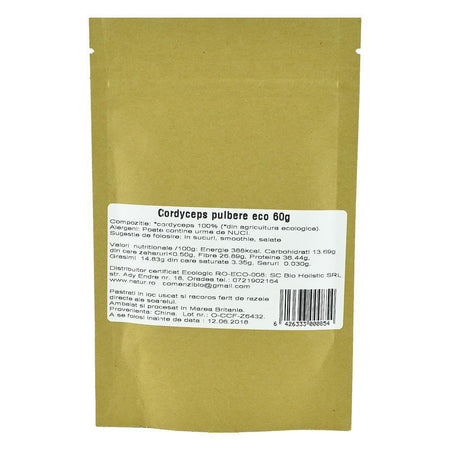 Pulbere raw de Cordyceps (Ciuperca Tibetana), Obio, bio, 60 g
