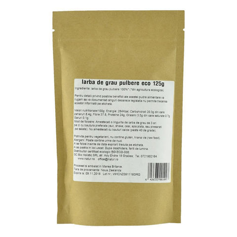 Iarba de Grau Pulbere Noua Zeelanda Raw Bio 125g