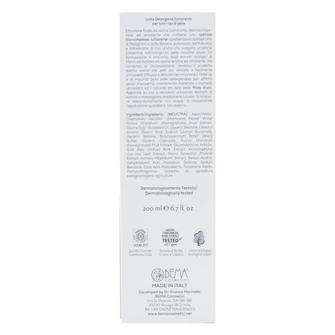 Lapte demachiant cu efect de albire, Bema, bio, 200 ml