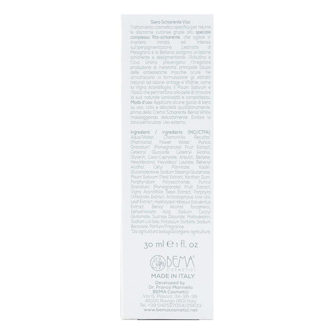 Ser pentru fata cu efect de albire, Bema, bio, 30 ml