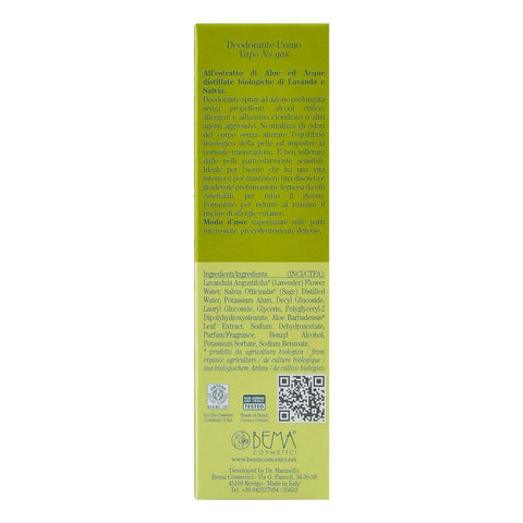 Deodorant Wood fara aluminiu pentru barbati, cu pulverizator, Bema, bio, 100 ml
