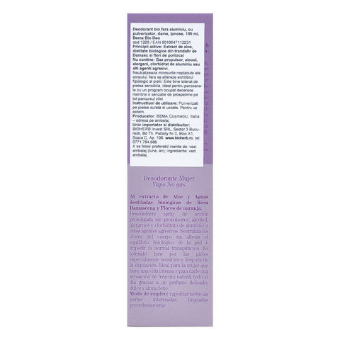 Deodorant Ipnose fara aluminiu pentru femei, cu pulverizator, Bema, bio, 100 ml