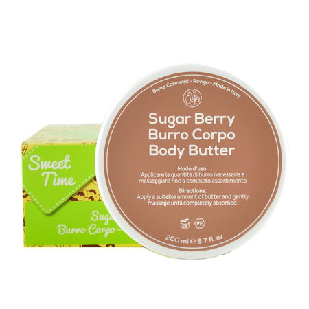 Unt pentru corp cu zahar si merisoare, Bema Sweet Time Sugar Berry, bio, 200 ml