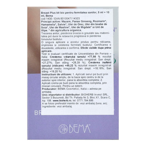 Breast Plus - kit pentru fermitatea sanilor, Bema, bio, 5 ml + 10 ml - Republica BIO