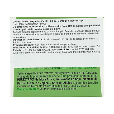 Crema de noapte tonifianta, Bema VisoAntiage, bio, 50 ml