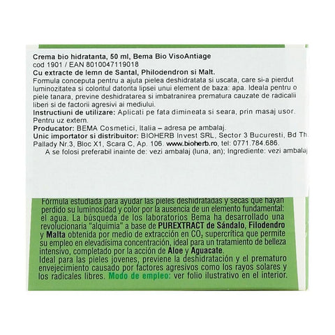 Crema hidratanta penru ten, Bema VisoAntiage, bio, 50 ml