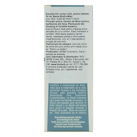 Emulsie pentru conturul ochilor, Bema BioEcoMan, pentru barbati, bio, 30 ml