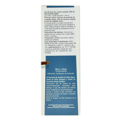 Gel de dus Bema BioEcoMan, pentru barbati, bio, 200 ml