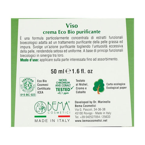 Crema purifianta pentru ten, Bema VisoAntiage, bio, 50 ml