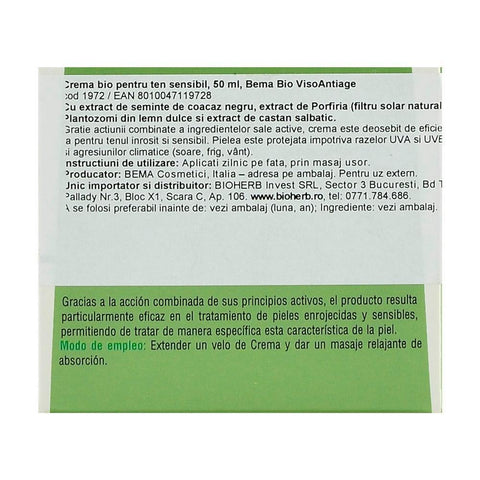 Crema pentru ten sensibil, Bema VisoAntiage, 50 ml